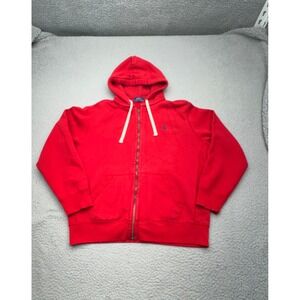 Polo Ralph Lauren Zip Up Hoodie Mens Large Red Pony Logo Sweatshirt
